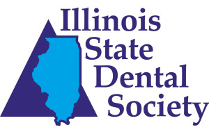 The image displays the logo of Illinois State Dental Society with the state outline and text indicating the name and purpose of the organization, which is related to dental care.